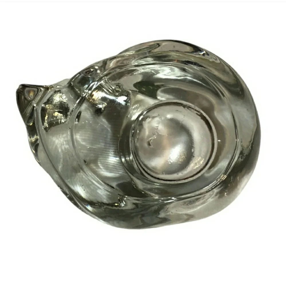 INDIANA GLASS Clear Glass Sleeping Cat Votive HolderIndiana Glass Company